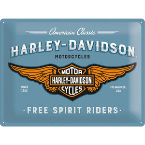 Harley Davidson - Free Spirit Riders - Metallschild 40x30cm