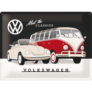Volkswagen – VW meet the CLASSICS – Metallschild – 30x40cm