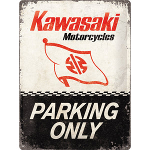 Kawasaki - Parking Only - Metallschild - Metallschild  40x30cm