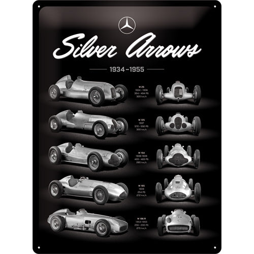 Mercedes Benz - Silver arrow Metallschild 40x30cm