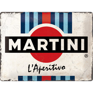 Martini - L Aperitivo Racing Stripes - Metallschild 40x30cm