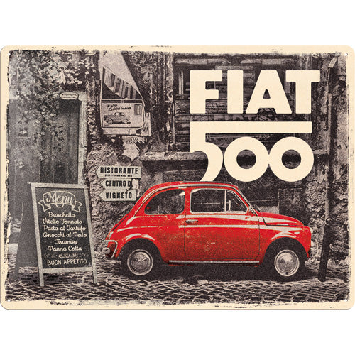 Fiat 500 Vintage – Metallschild – 30x40cm