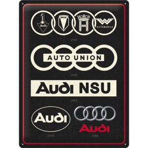 Audi – Logo Evolution – Metallschild – 30x40cm