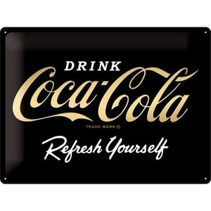 Drink Coca Cola – Gold Edition – Metallschild – 30x40cm