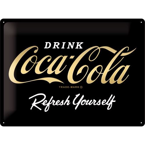 Drink Coca Cola - Gold Edition - Metallschild 40x30cm