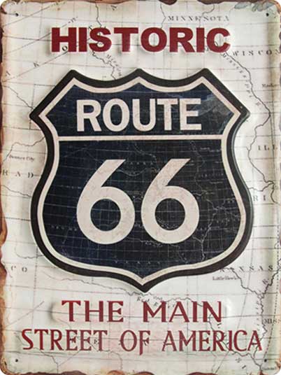 Historic Route 66 The Main Street of America - Metallschild 40x30cm