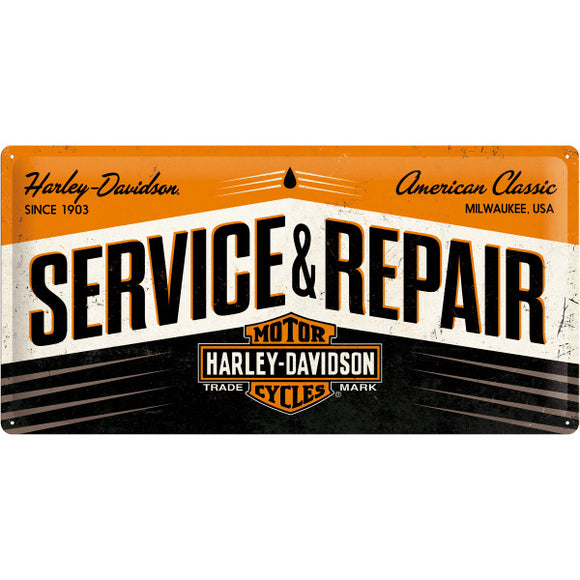 Harley Davidson Service Repair Metallschild 50x25cm
