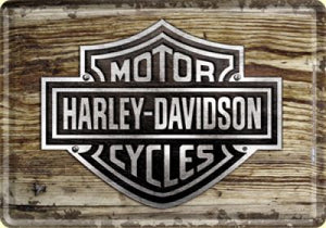 Harley Davidson wood – Blechpostkarte 14 x 10 cm