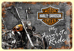 Harley Davidson - My Favorite Ride - Metallschild - 20x30cm