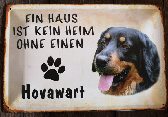 Hovawart Hundeschild - Ein Haus ist kein Heim ohne Metallschild 20x30cm XPD0002