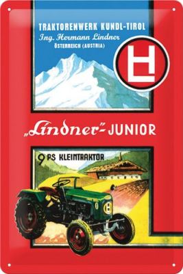 Lindner Junior - Traktor - Metallschild 20x30cm sehr selten !