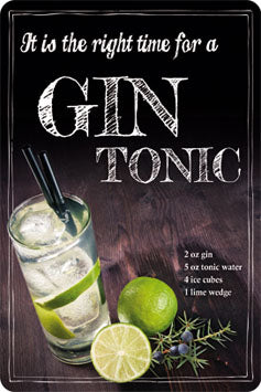 Gin Tonic - Metallschild 20x30cm