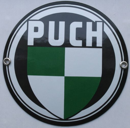Puch Logo – Emailschild – 15 cm Durchmesser