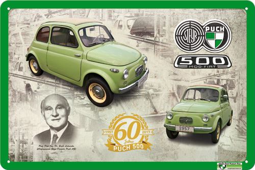 Puch 500 grün - 60 Jahre Jubiläum - Metallschild 20x30cm