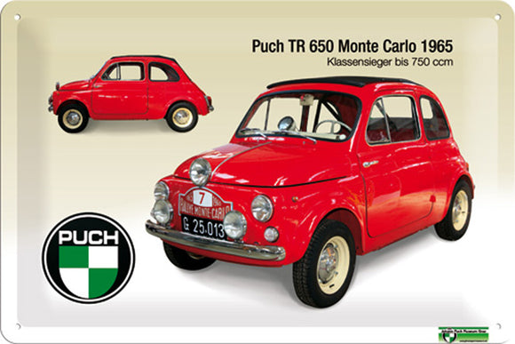 Puch TR 650 Monte Carlo 1965 rot - Metallschild 20x30cm