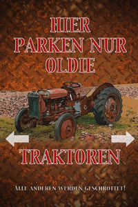 Hier parken nur Oldie Traktoren