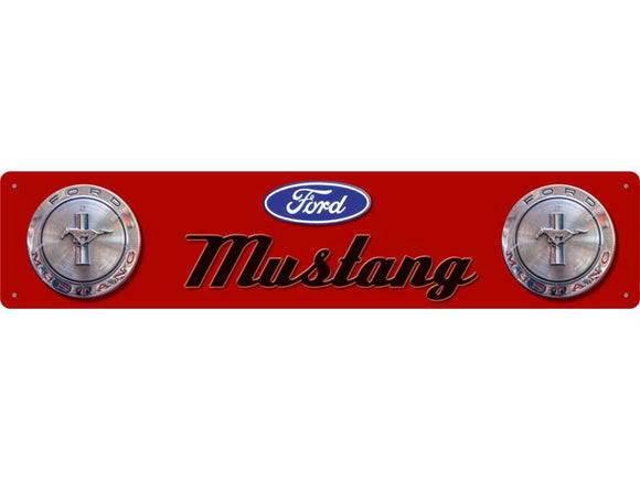 Ford Mustang Logo rot - Straßenschild Metallschild 46x10cm