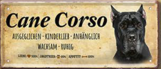 Cane Corso Hundeschild - Metallschild  28x12cm