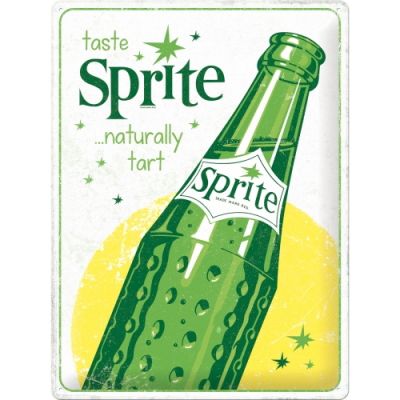 Taste SPRITE - naturally tart - Limonade Zitronenlimonade  Metallschild 40x30cm