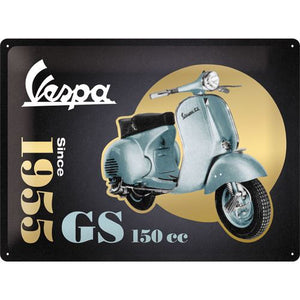 Vespa GS 150 CC - Gold Edition - Metallschild 30x40cm