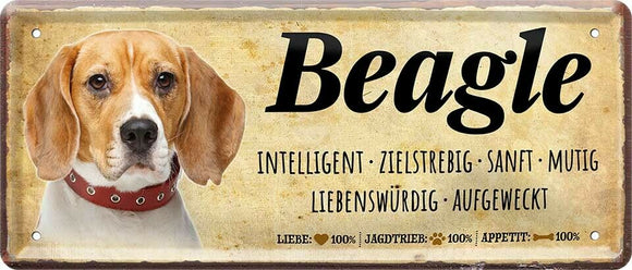 Beagle Hundeschild - Metallschild  28x12cm D0379