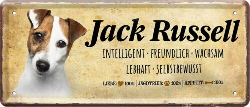 Jack Russell Terrier Hundeschild - Metallschild  28x12cm D0402
