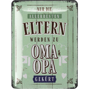 Oma und Opa  - Metallschild 20x15cm