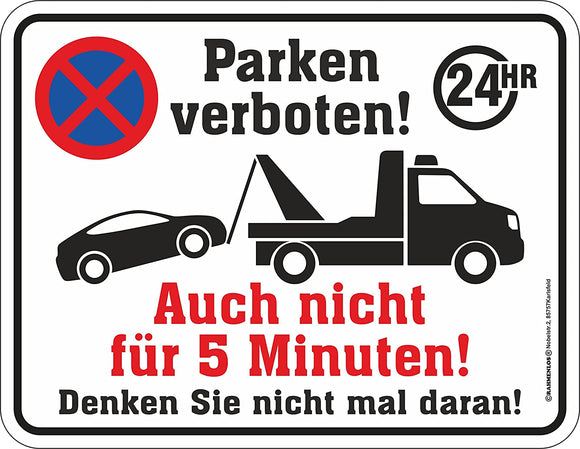 Parken verboten Halteverbot  Metallschild 17x22cm