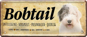 Bobtail Hundeschild - Metallschild  28x12cm D0382