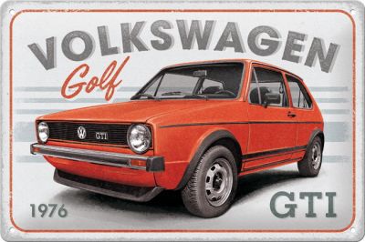 VW Golf Gti 1976 MK 1 I - Volkswagen Metallschild 20x30cm